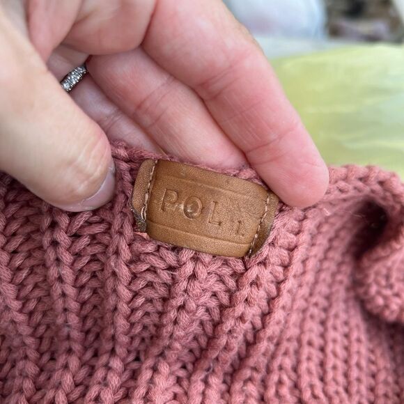 POL oversized chunky sweater size large academia comfy boho collegiate western - Picture 6 of 7